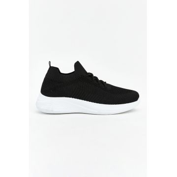 Pantofi sport slip-on din material textil - Negru