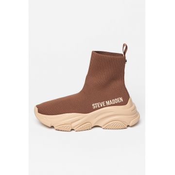 Pantofi sport slip-on high-cut cu model soseta Prodigy - Maro inchis