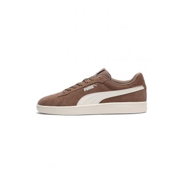 Pantofi sport Smash 3.0 de piele intoarsa cu insertii de piele - Alb fildes/Maro pamantiu