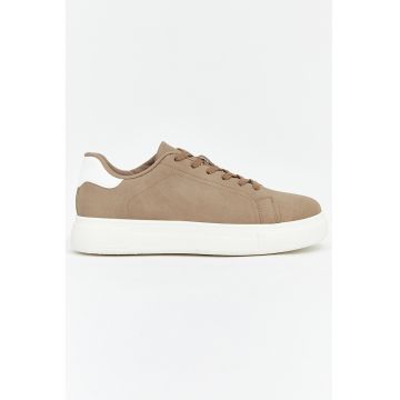 Pantofi sport uni de piele ecologica - Bej