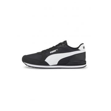 Pantofi sport unisex de piele ecologica si material textil ST Runner v3 - Alb/Negru