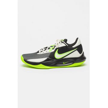 Pantofi unisex low-cut - pentru baschet Precision 6 - Alb/Negru/Galben neon