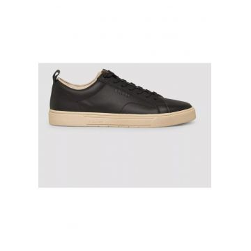Sneakers barbati - casual din piele naturala - Negru -