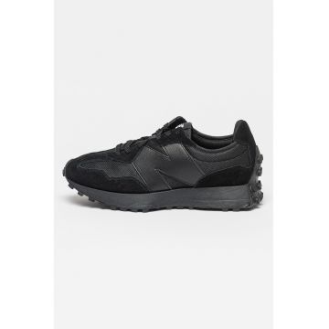 Pantofi sport 327 unisex cu garnituri de piele - Negru