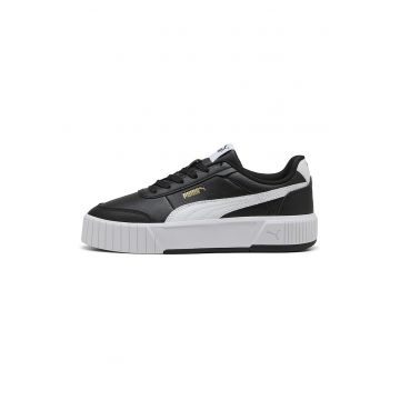 Pantofi sport Carina Mia flatform din piele si piele ecologica - Alb/Negru