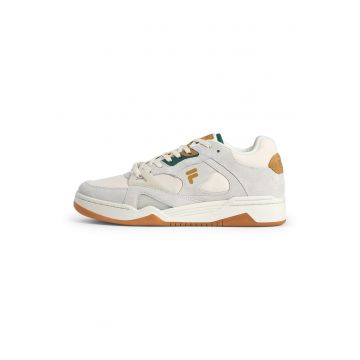 Pantofi sport de piele cu logo - Maro inchis/Gri deschis/Crem