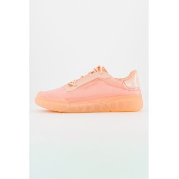 Pantofi sport de piele ecologica si material textil Avalin - Piersica/Roz