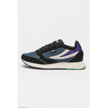Pantofi sport de plasa cu garnituri de piele intoarsa Run Formation - Albastru marin -