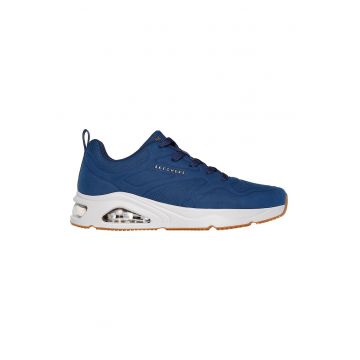 Pantofi sport din piele ecologica si logo Tress Air Uno - Albastru inchis