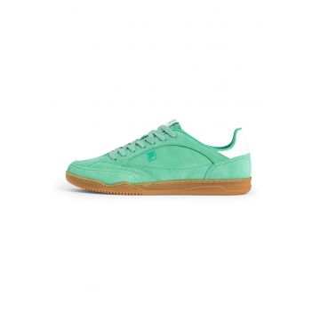 Pantofi sport din piele intoarsa si piele - Alb/Verde deschis