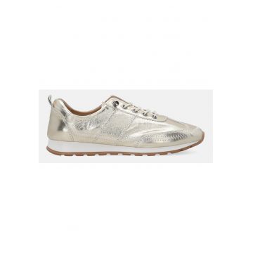 Pantofi sport din piele naturala cu aspect metalic - Auriu