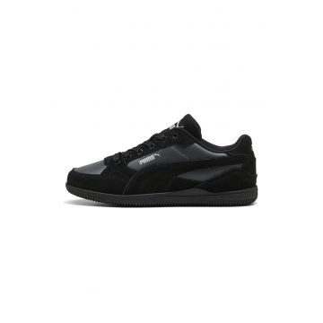 Pantofi sport K-Moda de piele ecologica cu garnituri de piele intoarsa - Negru/Gri antracit