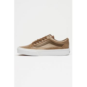 Pantofi sport Old Skool din piele cu model reptila - Maro