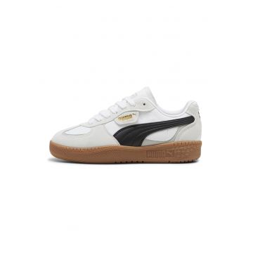 Pantofi sport Palermo de piele si piele intoarsa - Alb/Gri deschis