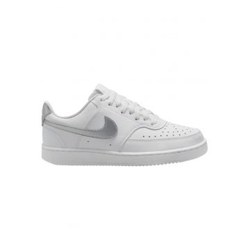 Pantofi sport pentru dama  Court Vision Low - sintetic - alb/argintiu