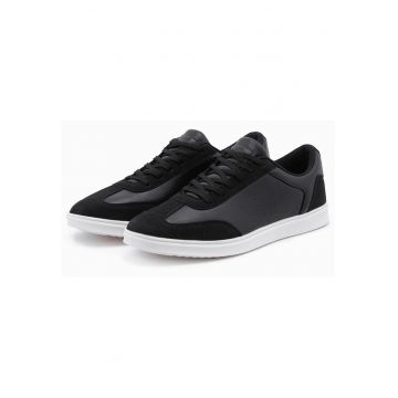 Sneakers sportivi cu detalii din piele ecologica si stil retro - Negru