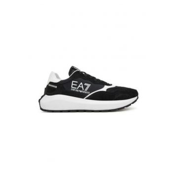 Tenisi barbati - Emporio Armani  piele naturala - negru/alb