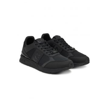Tenisi barbati  piele ecologica - negru - material textil