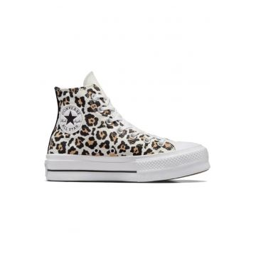 Tenisi cu platforma si imprimeu animal print -