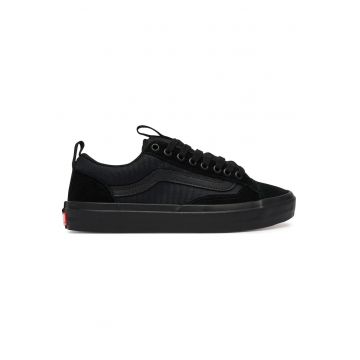 Tenisi dama -  piele intoarsa - negru - material textil