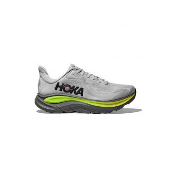 Pantofi Clifton 10 cu logo pentru alergare - Gri deschis/Verde lime