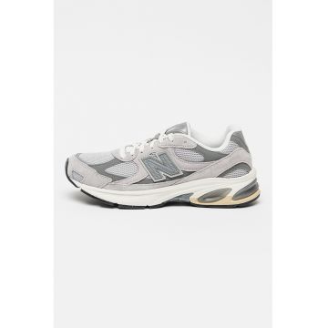 Pantofi sport 2010 cu insertii din piele intoarsa - Gri deschis