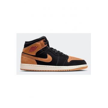 Pantofi sport barbati  AIR JORDAN 1 MID SE - Piele ecologica - Negru - Negru