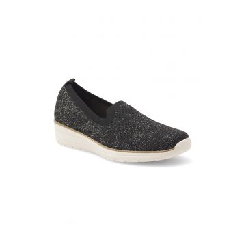 Pantofi sport dama - 4351 -  Textil - Negru