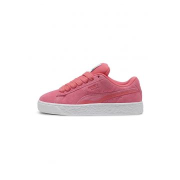 Pantofi sport de piele intoarsa cu insertii de piele - Roz aprins