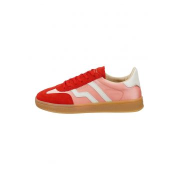Pantofi sport din material textil cu garnituri din piele intoarsa Cuzima - Alb/Roz/Rosu vermillion