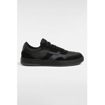 Pantofi sport din piele cu garnituri din piele intoarsa - Negru
