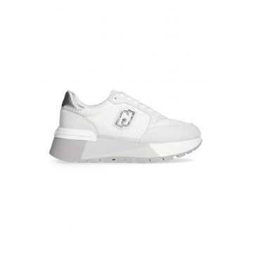 Pantofi sport din piele si material textil cu logo Amazing 25 - Alb