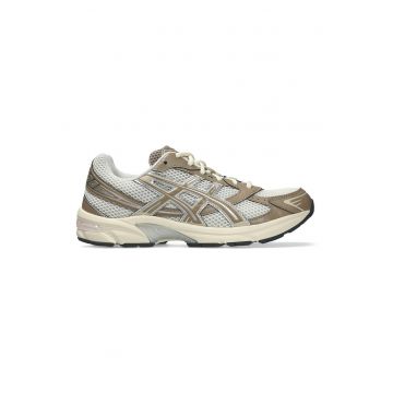 Pantofi sport Gel 1130 din plasa cu talpa demi-wedge - model unisex si garnituri din material sintetic - Maro taupe/Crem