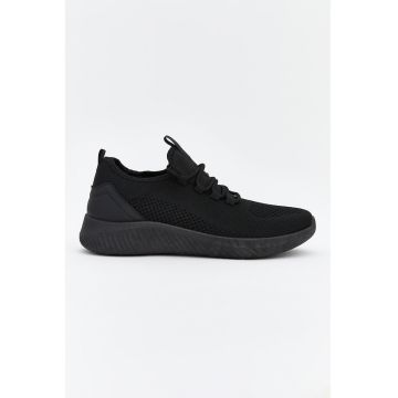Pantofi sport low-cut din material textil - Negru