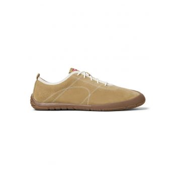 Pantofi sport Peu Path+ din piele intoarsa cu cusaturi contrastante - Maro