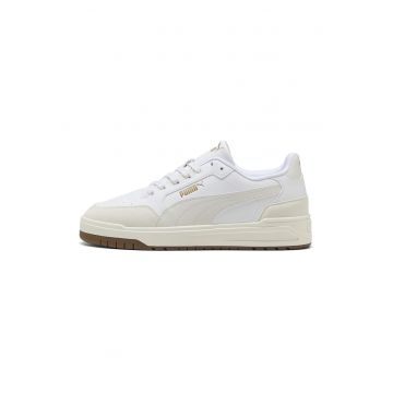 Pantofi sport Shuffle Dowtown cu detalii din piele intoarsa si model unisex - Maro taupe deschis/Alb optic/Maro pamantiu