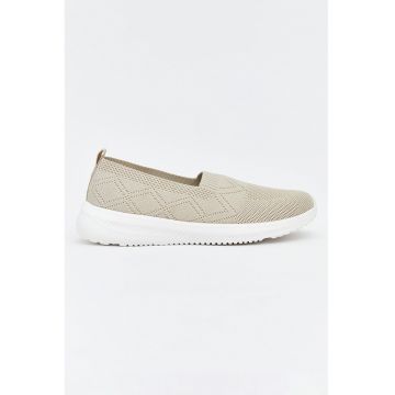 Pantofi sport slip-on din plasa - Bej