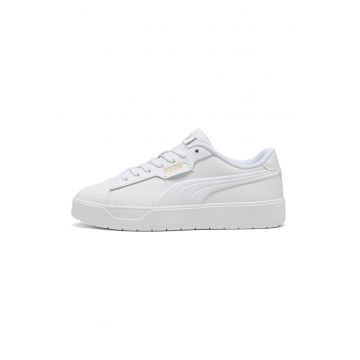 Pantofi sport Smash Belle din piele si piele ecologica cu logo in relief - Alb murdar