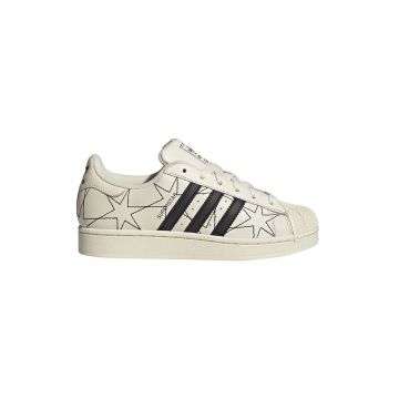 Pantofi sport Superstar II de piele cu model inimi cusute - Alb murdar