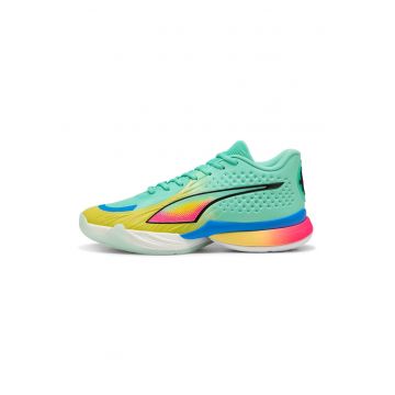 Pantofi unisex pentru baschet Stewie 5 Turbo - Galben/Albastru/Verde menta
