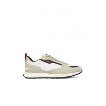 Tenisi barbati  model Icelin - piele ecologica - bej deschis -