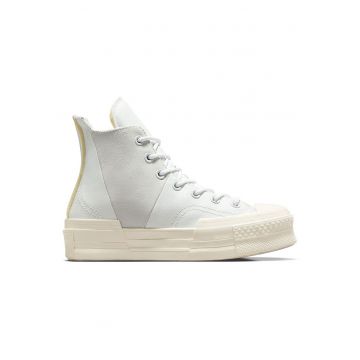 Tenisi Chuck 70 Plus - panza/piele intoarsa - crem/alb