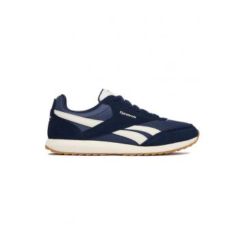 Adidasi barbati -  material textil - piele naturala - bleumarin cu dungi albe -