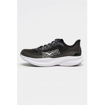 Pantofi Mach 6 din material textil cu logo pentru alergare - Negru stins