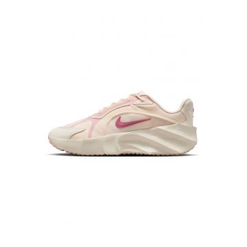Pantofi sport Aura Edge din material textil cu insertii din piele ecologica - Roz/Crem