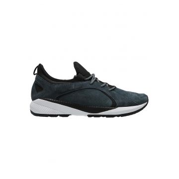 Pantofi sport barbati  design fara maneci - piele nubuck - bleumarin inchis - talpa moale din cauciuc