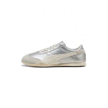 Pantofi sport Bella UT LEA low-cut cu insertii din piele - Argintiu/Bej deschis