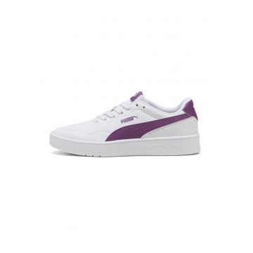 Pantofi sport Court Lally low-cut de piele ecologica - Violet tyrian/Alb murdar