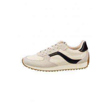 Pantofi sport cu garnituri din piele intoarsa - Negru/Bej