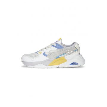 Pantofi sport cu model colorblock si garnituri de plasa Mira Dimensions - Alb/Gri deschis
